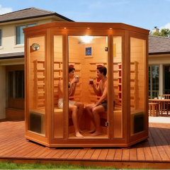 Indoor Dry & Wet Steam Sauna Room | 1–3 Person | Hemlock & Red Cedar Wood