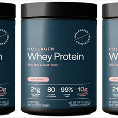 Grass-Fed Collagen Whey Protein Powder – 21g Protein, 10g Collagen, Unflavored for Skin, Hair & Joints