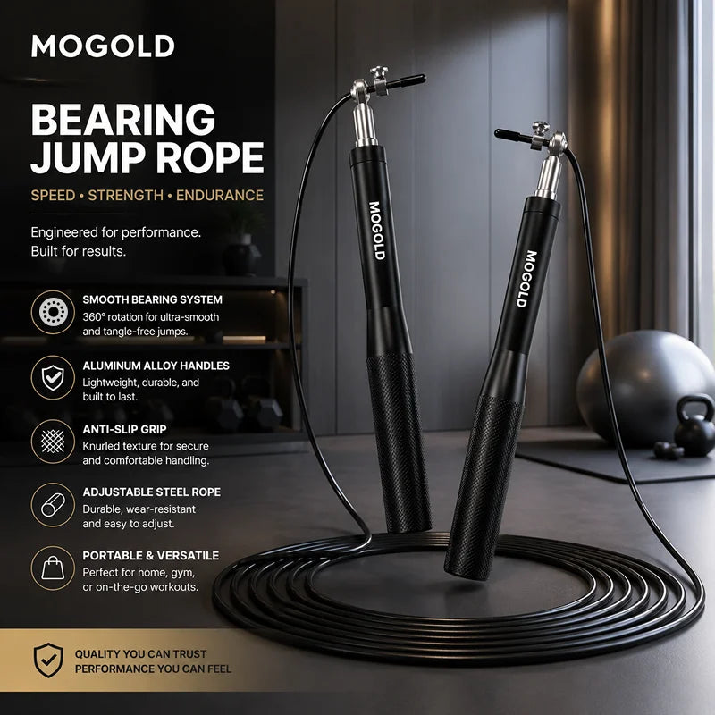 Professional Jump Rope with Ball Bearings | Aluminum Alloy Handles & Adjustable Steel Cable