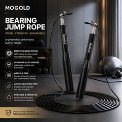 Professional Jump Rope with Ball Bearings | Aluminum Alloy Handles & Adjustable Steel Cable