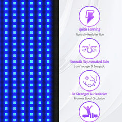 360-LED Dual Wavelength Tanning Lamp Mat | 460+490nm Blue Light Solarium Pad (100×60cm)