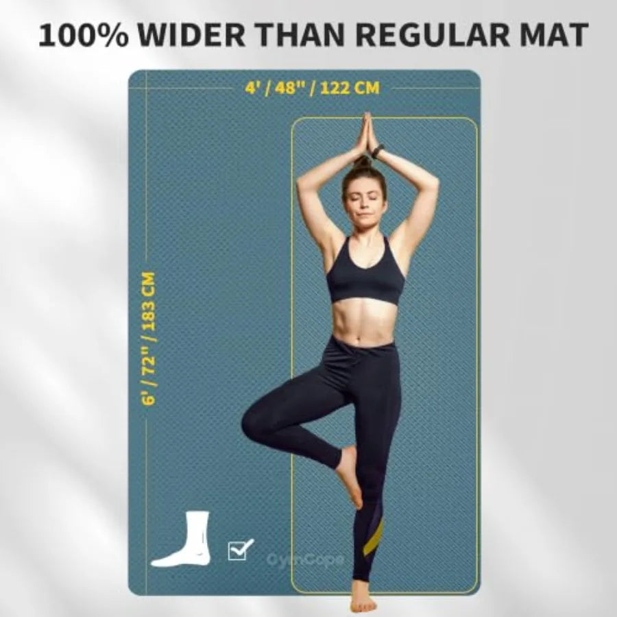 Extra Large Yoga & Pilates Mat – TPE Non-Slip, 78x57", 1/2" Thick with Extra Cushioning