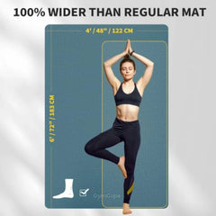 Extra Large Yoga & Pilates Mat – TPE Non-Slip, 78x57", 1/2" Thick with Extra Cushioning