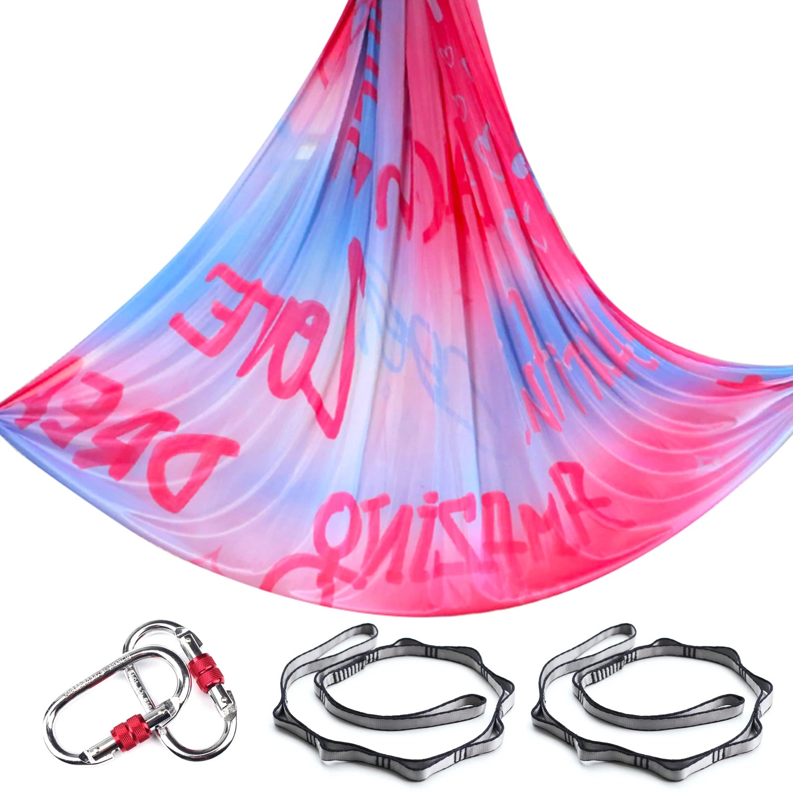 Aerial Yoga Hammock Silk Set – 4m x 2.8m, 1000kg Capacity, 40D Nylon with Carabiners & Daisy Chain, 28 Colors