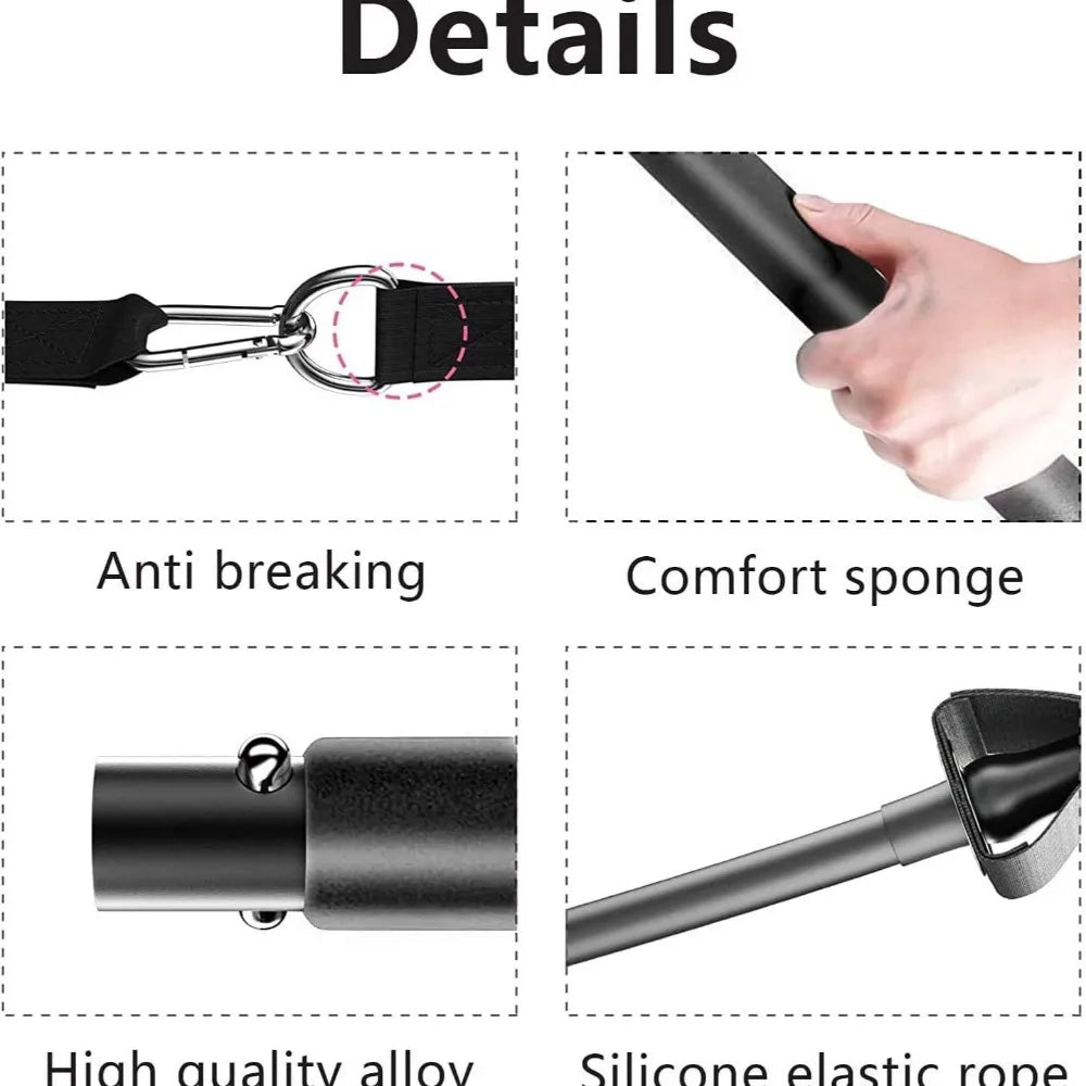 Resistance Bands Set with Fitness Bar – Home Gym Pull Rope for Yoga, Strength & Chest Training