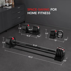 KERDOM 1-Sec Fast Adjustable Dumbbell 1pc