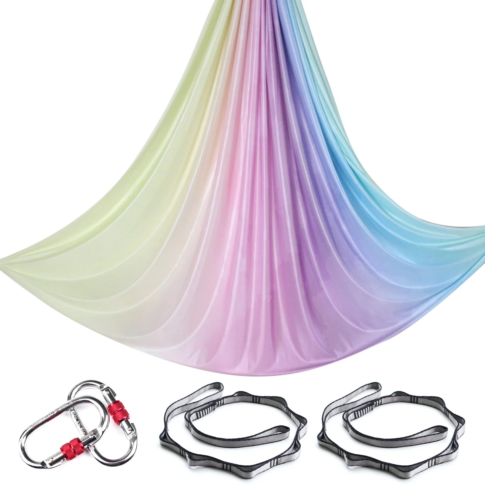 Aerial Yoga Hammock Silk Set – 4m x 2.8m, 1000kg Capacity, 40D Nylon with Carabiners & Daisy Chain, 28 Colors