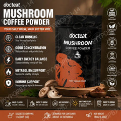Mushroom Coffee Powder with L-Theanine – Daily Energy, Focus & Metabolism Support (180g)