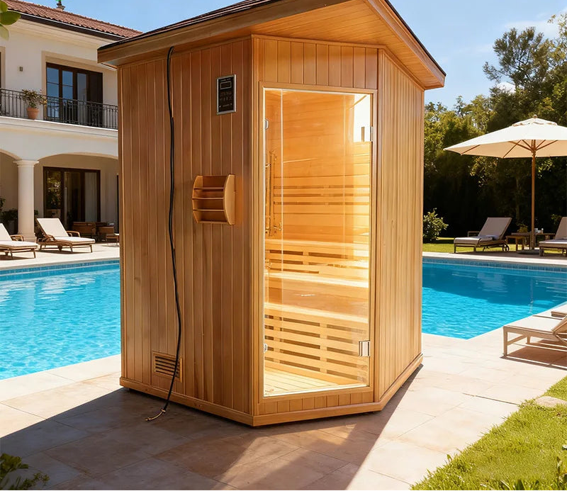 Indoor Dry & Wet Steam Sauna Room | 1–3 Person | Hemlock & Red Cedar Wood