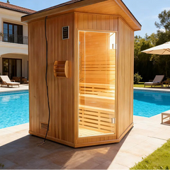 Indoor Dry & Wet Steam Sauna Room | 1–3 Person | Hemlock & Red Cedar Wood