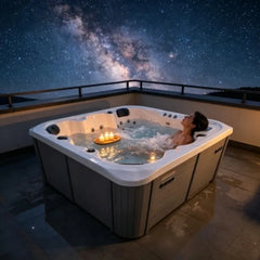 Freestanding Acrylic Hot Tub Spa – 3 Person Outdoor Jacuzzi with 35 Massage Jets & Balboa System