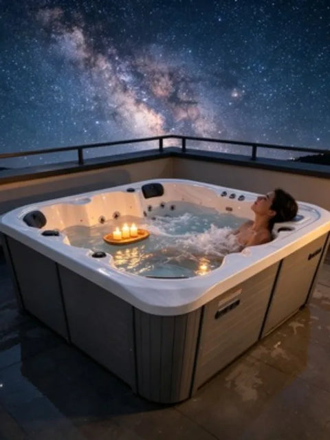 Freestanding Acrylic Hot Tub Spa – 3 Person Outdoor Jacuzzi with 35 Massage Jets & Balboa System
