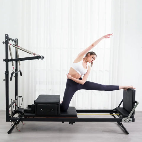 Foldable Pilates Reformer Bed – Aluminum Alloy & Stainless Steel, 440 lb Capacity, CE/SGS Certified, Home & Studio