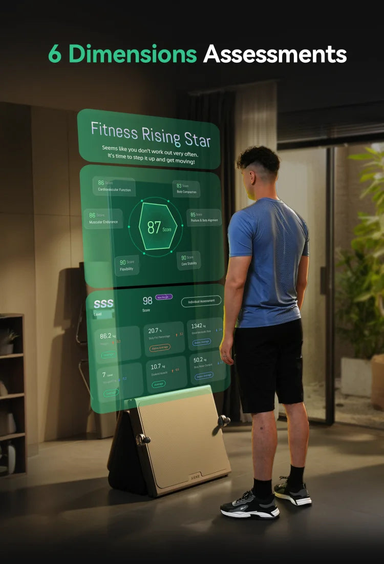 AEKE Integrated Wellness Design Statement 43" Smart Home Gym Fitness Mirror with Touch Screen Wi-Fi Connected Training