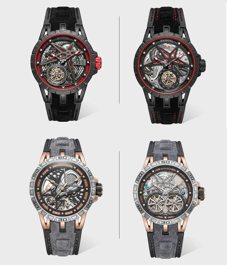 Automatic Watch Luminous Waterproof Silicone Strap Military Watches for Men RD-701