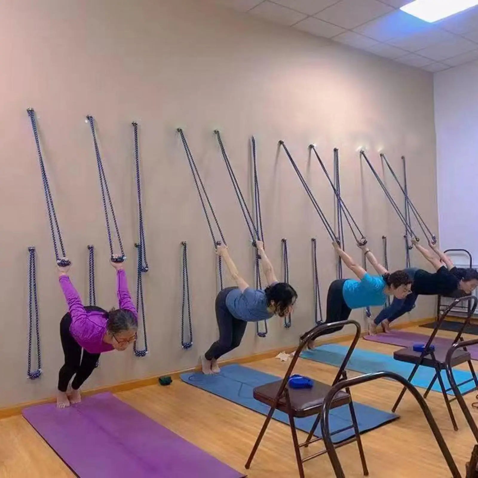 Cotton Yoga Inversion Rope – Wall-Mounted Stretch Strap for Splits, Pilates, Ballet & Backbends