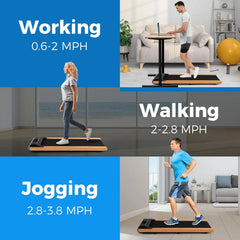 Folding Walking Pad Treadmill with Handles – 2-in-1 Under Desk Treadmill with Vibration Massage for Home & Office