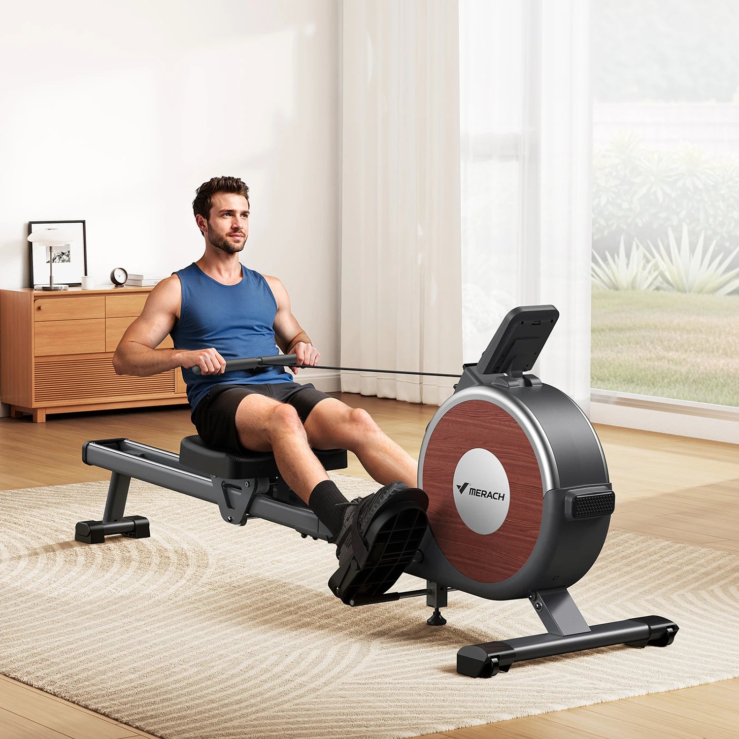 MagneticRower Cardio Rower Flywheel Rowing Machine with LCD Display