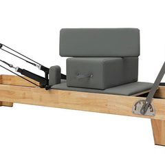 Foldable Pilates Reformer – Oak Wood & PU Leather, 228cm, SGS/CE/ISO Certified, Home & Studio Core Bed