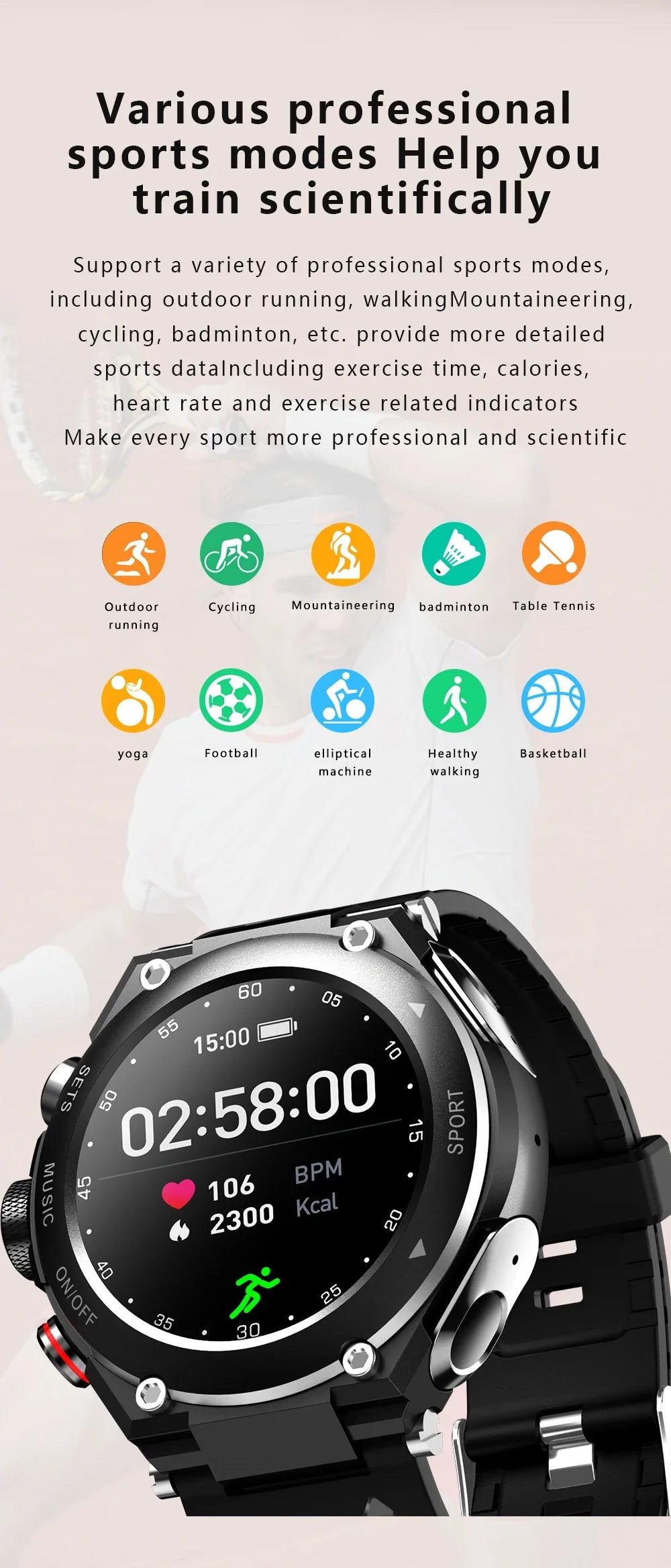 New T92 Smart Watch 2-in-1 TWS Bluetooth Headset Dial Call Local Music Heart Rate Blood Pressure