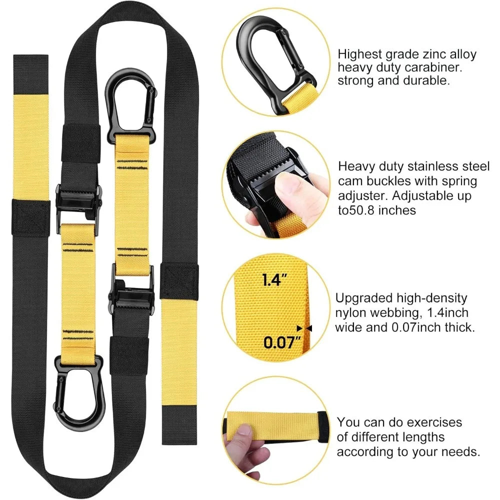 Resistance Bands Set with Handles – Door Anchor, Adjustable Straps & Carabiners for Home Gym Workout, Men & Women