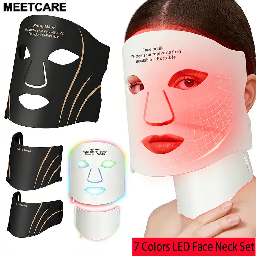 7-Color LED Face & Neck Mask Set | Photon Therapy for Skin Rejuvenation & Repair