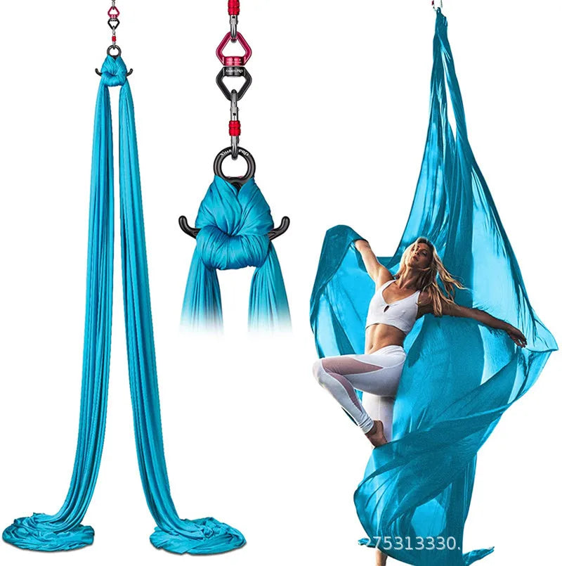 Aerial Yoga Silk Hammock – 8 Meter Satin Yoga Swing Set, 2.8m Wide, Anti-Gravity Inversion Tool, 15 Colors