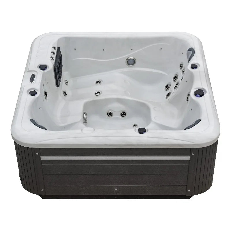Freestanding Acrylic Hot Tub Spa – 3 Person Outdoor Jacuzzi with 35 Massage Jets & Balboa System