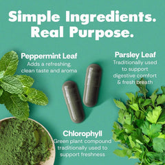 Chlorophyll Capsules – 30 Vegan Caps for Body Odor Control, Detox, Gut Health & Digestion