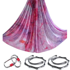 Aerial Yoga Hammock Silk Set – 4m x 2.8m, 1000kg Capacity, 40D Nylon with Carabiners & Daisy Chain, 28 Colors