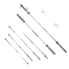 Steel Barbell Bar – 28mm Chrome, 10–20kg, Multiple Lengths for Bench Press, Squats & Weightlifting