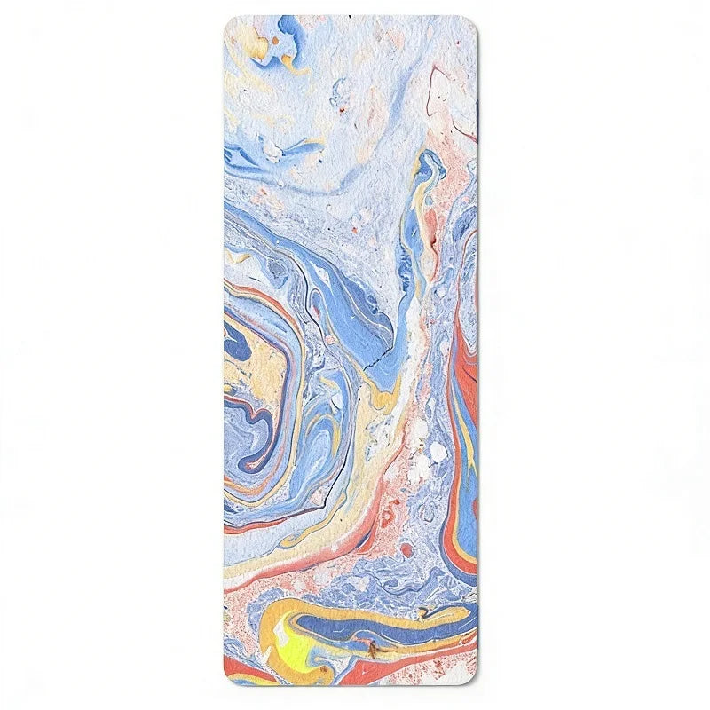 Suede Printed Natural Rubber Yoga Mat | 1.5mm Ultra-Thin, Non-Slip & Foldable for Travel & Studio