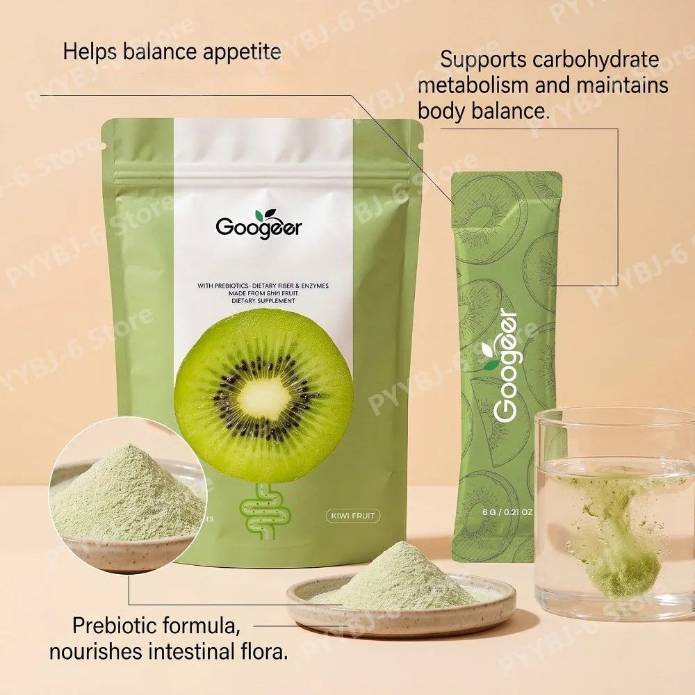 Kiwifruit Powder Sachets with Prebiotics and Enzymes Supports Intestinal Digestion and Bowel Aid, 30 Sachets