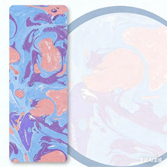 Suede Printed Natural Rubber Yoga Mat | 1.5mm Ultra-Thin, Non-Slip & Foldable for Travel & Studio