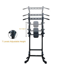 Adjustable Dip Stand & Parallel Bars | Steel Frame, 200kg Capacity, Height 177–213cm for Home Gym