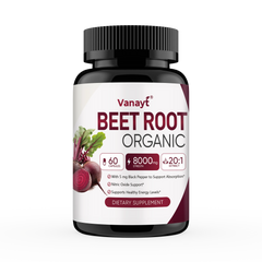 Organic Beetroot Capsules with Black Pepper – Nitric Oxide, Blood Circulation & Blood Pressure Support