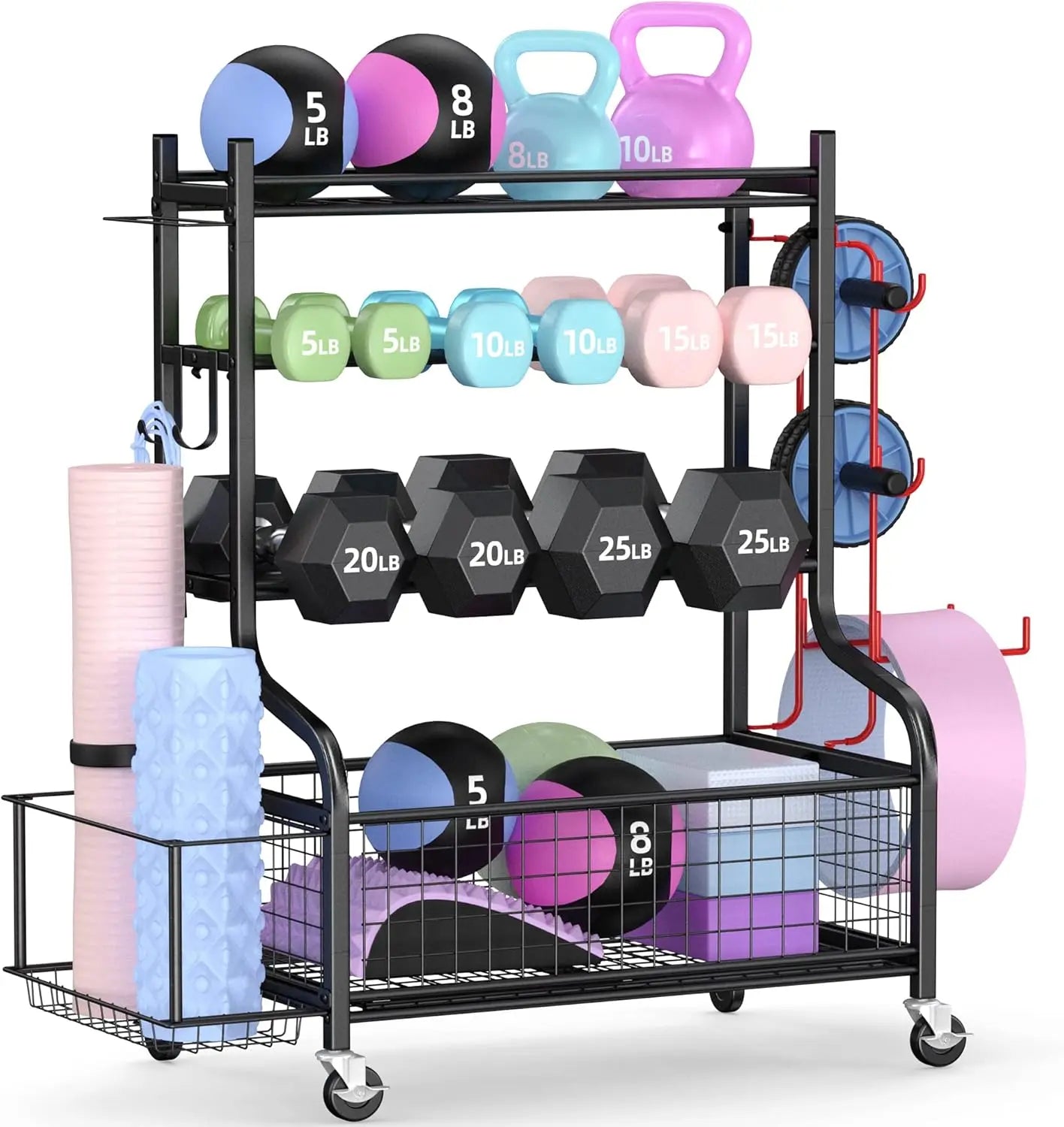Dumbbell Rack with Wheels – Heavy Duty 3-Tier Home Gym Storage | Cipher Athletics