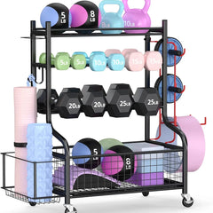 Dumbbell Rack with Wheels – Heavy Duty 3-Tier Home Gym Storage | Cipher Athletics