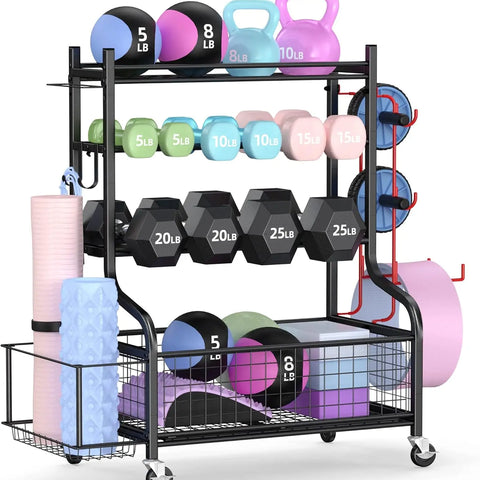 Dumbbell Rack with Wheels – Heavy Duty 3-Tier Home Gym Storage | Cipher Athletics