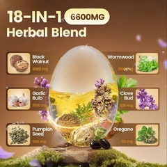Wormwood Black Walnut & Clove Capsules – 6600mg, 18-in-1 Herbal Detox & Gut Cleanse, 240 Softgels