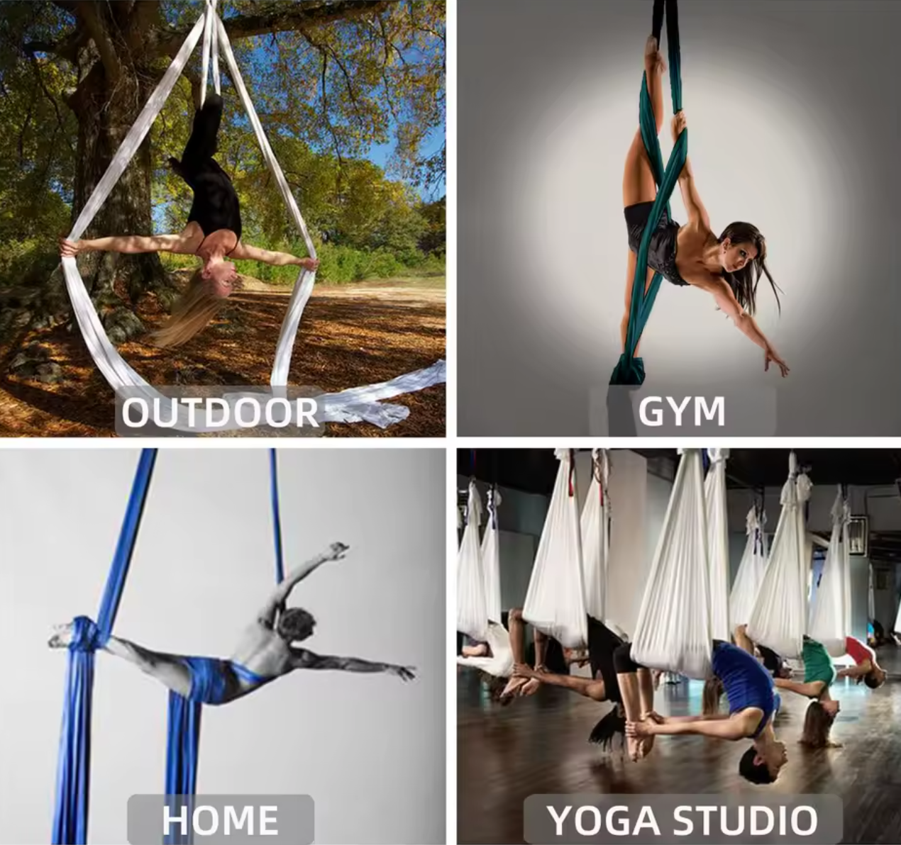 Aerial Yoga Silk Hammock – 8 Meter Satin Yoga Swing Set, 2.8m Wide, Anti-Gravity Inversion Tool, 15 Colors