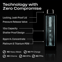 Hydrogen Water Bottle | SPE & PEM Technology Glass Flask H2 Generator