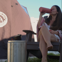 Portable Outdoor Fire Pit – Compact Sauna Companion with Grill & Adjustable Legs