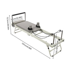 Foldable Pilates Reformer Machine – 264 lb Capacity, 2 Spring Tensions, 4 Foot Bar Positions, Home & Studio Use