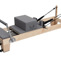 Foldable Pilates Reformer – Oak Wood & PU Leather, 228cm, SGS/CE/ISO Certified, Home & Studio Core Bed