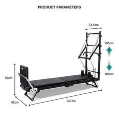 Foldable Pilates Reformer Bed – Aluminum Alloy & Stainless Steel, 440 lb Capacity, CE/SGS Certified, Home & Studio