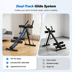 Foldable AB Trainer Machine – Adjustable Ergonomic Arc Track Ab Workout Equipment for Home Gym Full Body Exercise