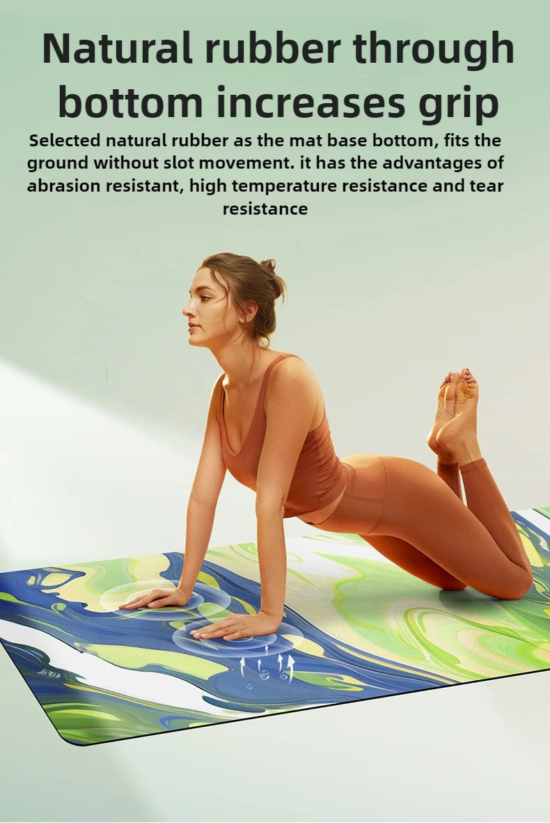 Foldable Suede Yoga Mat – Non-Slip Natural Rubber Base, Lightweight for Yoga, Pilates & Travel