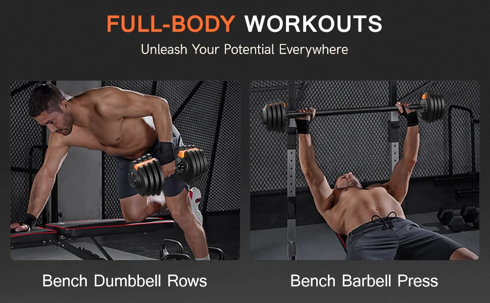 KERDOM 1-Sec Fast Adjustable Dumbbell 1pc
