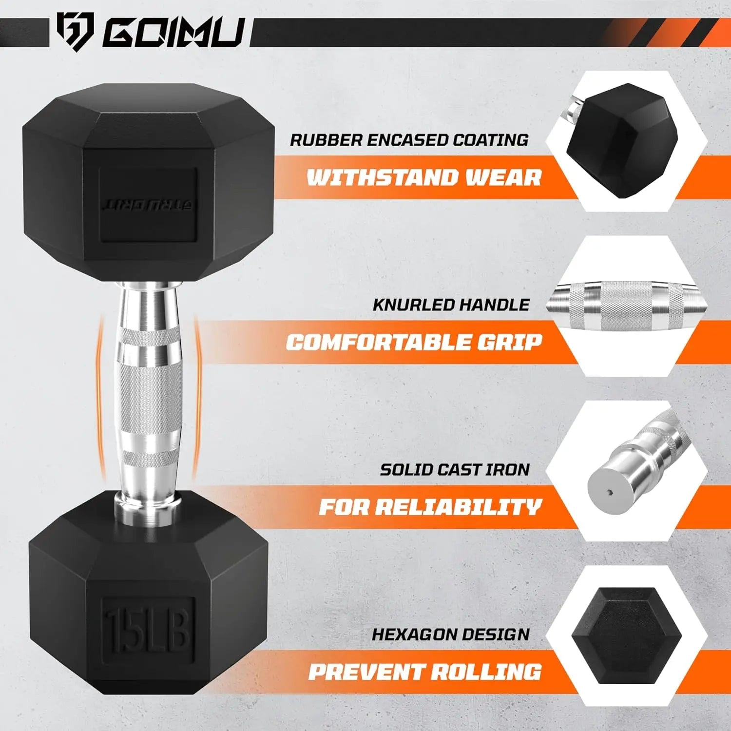 Rubber Hex Dumbbell Set with 3-Tier Rack | 5–35 LB | 280 LBS Home Gym Set